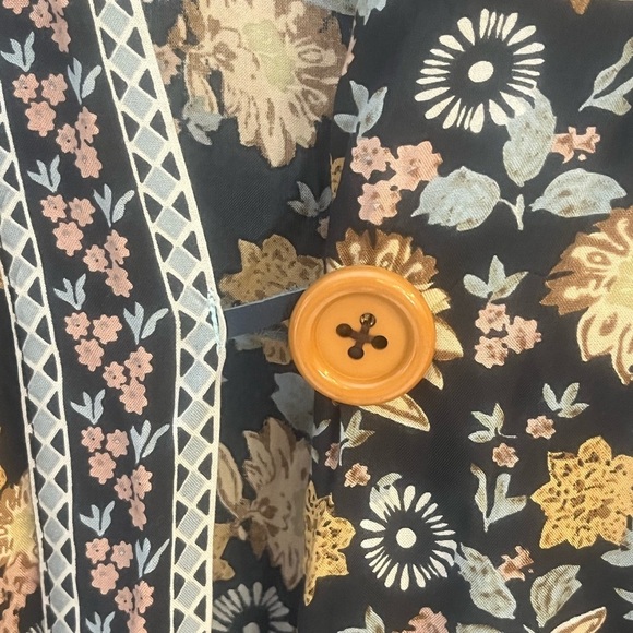NATURAL LIFE Floral One Button Kimono - Picture 4 of 6
